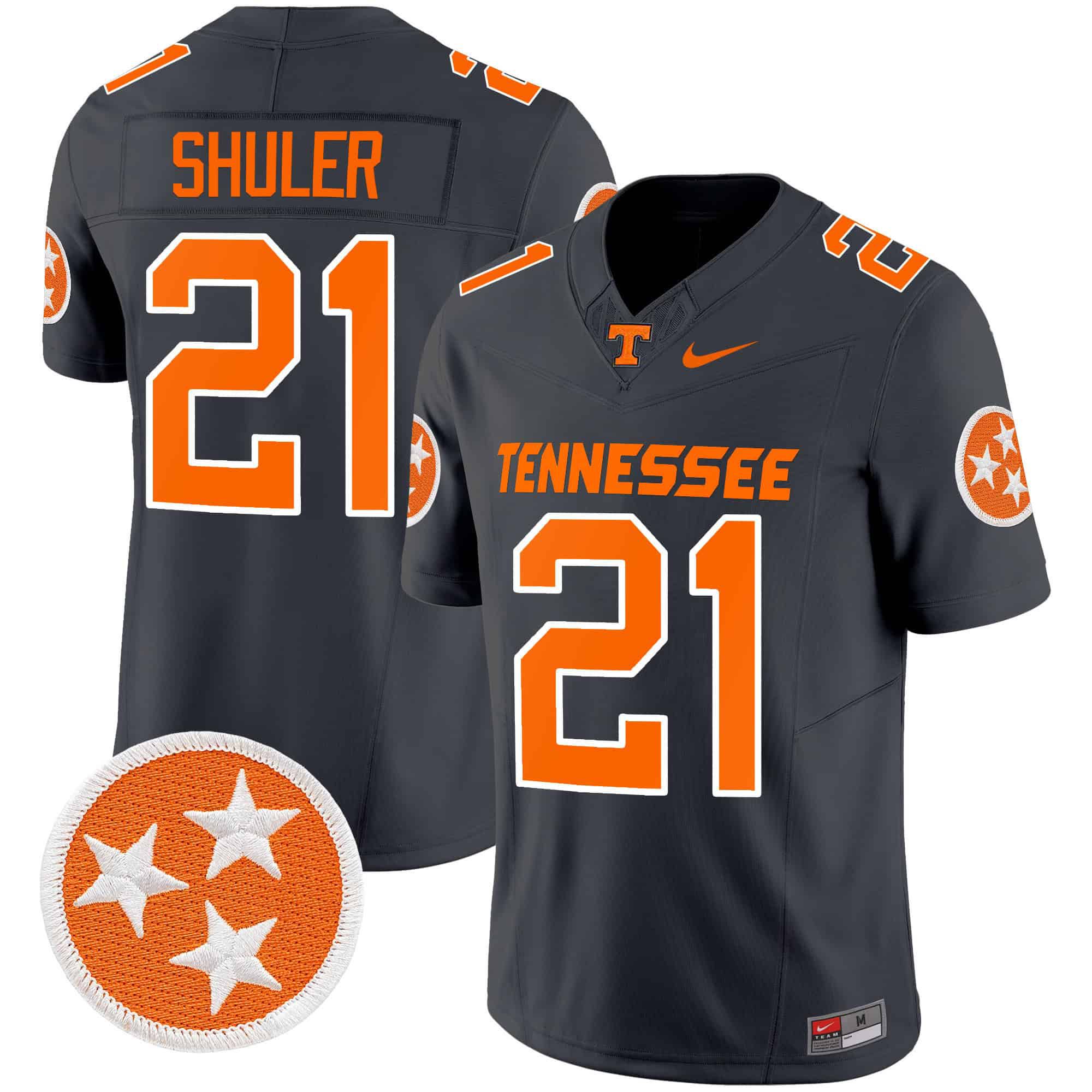 Men Tennessee Volunteers #21 Shuler Black 2024 Nike Vapor Limited NCAA Jersey style 1